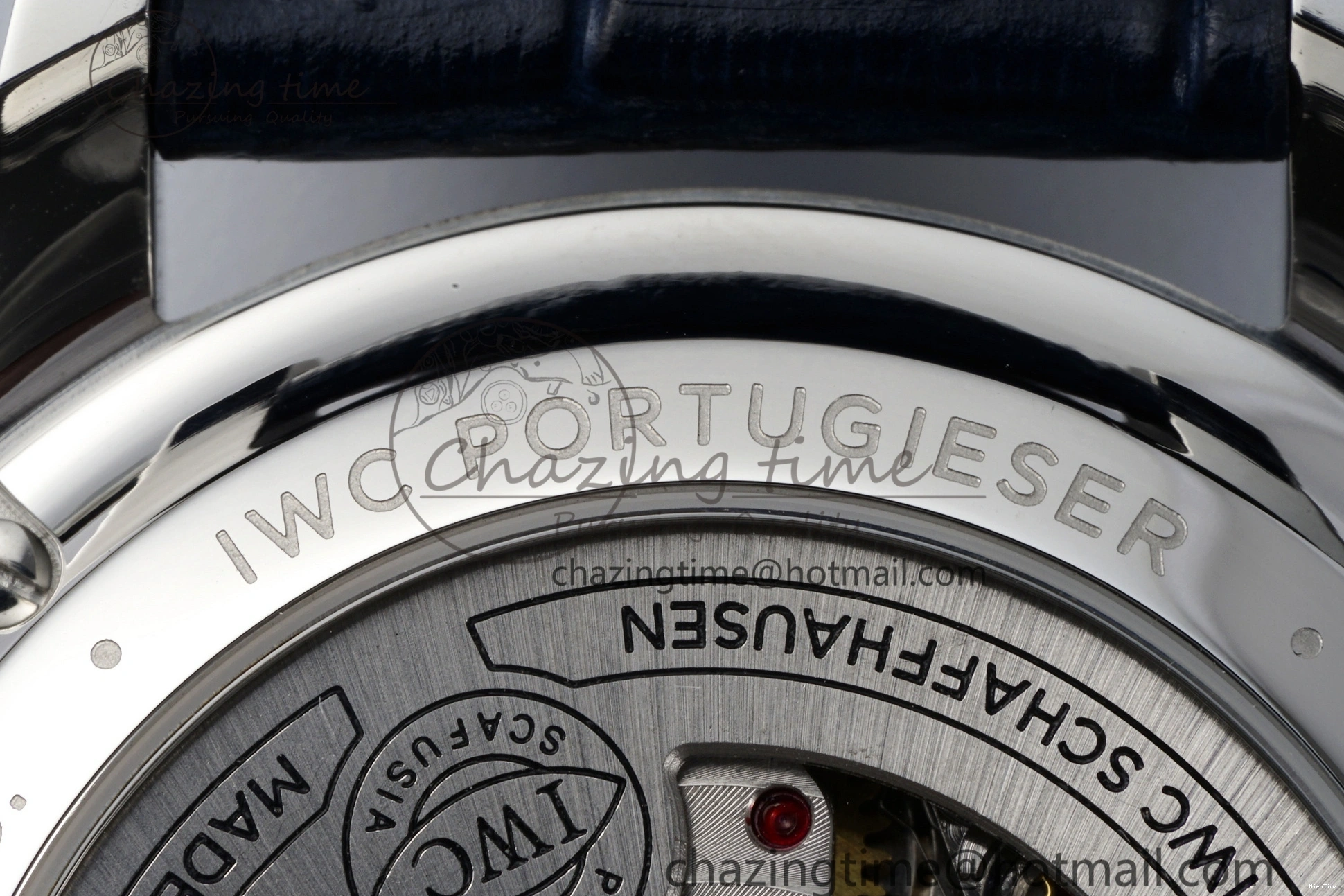 MIROTIME 0205 Portuguese Chrono IW371620 APSF 1:1 Best Edition White Blue Dial on Blue Leather Strap A MultiPurpose 7039